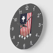 アメリカ国旗 7月4日 - 65079 ラージ壁時計 (傾斜)