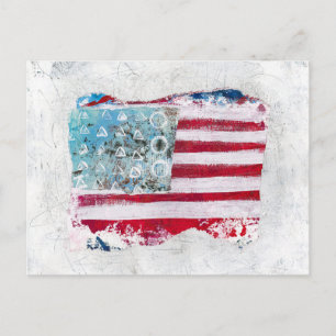 アメリカ国旗 – American Flag抽象芸術・アート ポストカード