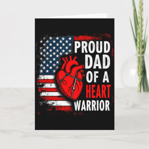 アメリカ国旗 CHD Awareness ハートの戦士の誇り高いパパ カード