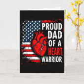 アメリカ国旗 CHD Awareness ハートの戦士の誇り高いパパ カード (黄色い花)