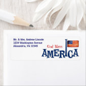 アメリカ国旗 God Bless America アドレスラベル ラベル (インサイチュ)