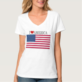 アメリカ国旗 I ハート アメリカ Tシャツ