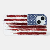 アメリカ国旗 iPhone 15ケース (裏面横)