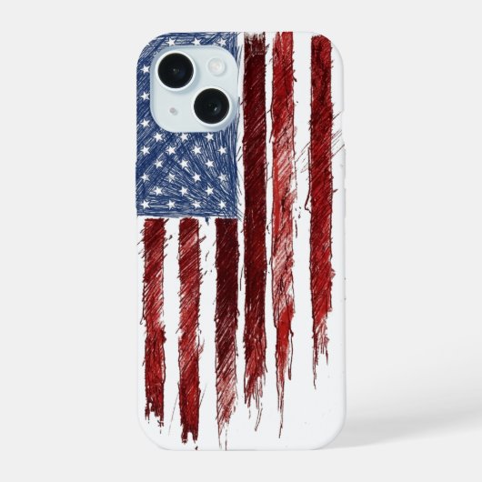 アメリカ国旗 iPhone 15ケース (裏面)