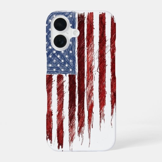 アメリカ国旗 iPhone 16ケース (裏面)