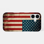 アメリカ国旗 iPhone 16ケース (裏面横)