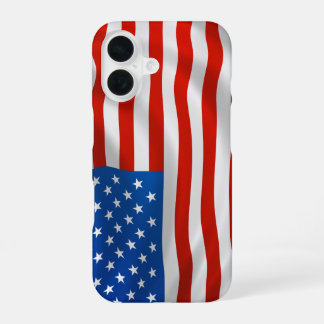 アメリカ国旗 iPhone 16 カバー 誇り高く翻る
