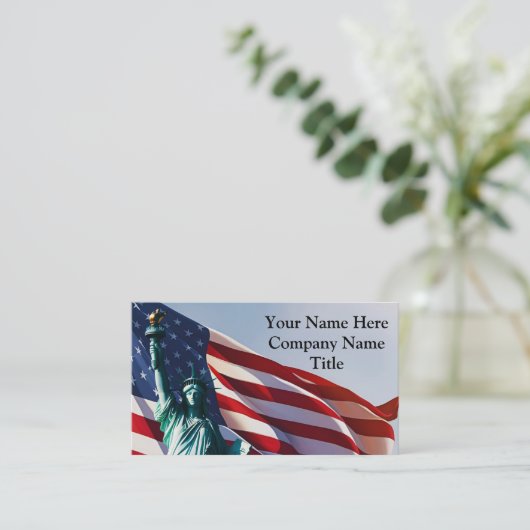 アメリカ国旗 – Lady Liberty 名刺 (スタンド正面)