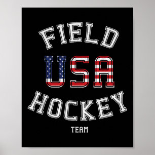 アメリカ国旗 USA フィールドホッケー プレーヤー ギフト Tシャツ ポスター