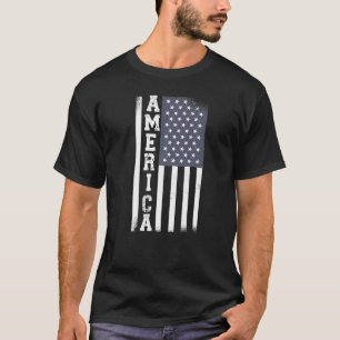 アメリカ国旗 USA 愛 愛国心あふれる 7月4日 メンズ Tシャツ