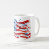 アメリカ国旗 USA 水彩 7月4日 コーヒーマグカップ (正面右)
