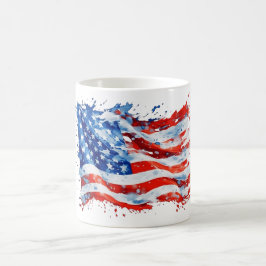 アメリカ国旗 USA 水彩 7月4日 コーヒーマグカップ