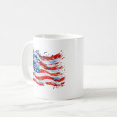 アメリカ国旗 USA 水彩 7月4日 コーヒーマグカップ (正面左)