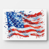 アメリカ国旗 USA 水彩 7月4日 フォトプラーク (正面)