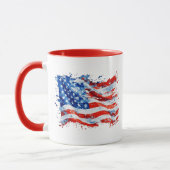 アメリカ国旗 USA 水彩 7月4日 マグカップ (左)