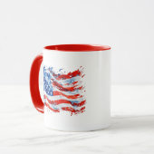 アメリカ国旗 USA 水彩 7月4日 マグカップ (正面左)