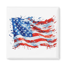 アメリカ国旗 USA 水彩 7月4日
