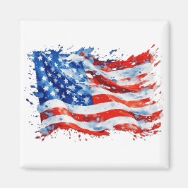 アメリカ国旗 USA 水彩 7月4日 マグネット