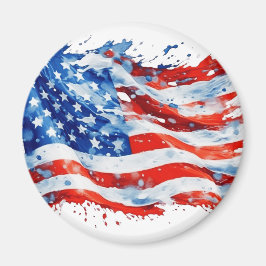 アメリカ国旗 USA 水彩 7月4日 マグネット