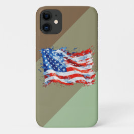 アメリカ国旗 USA 水彩 7月4日 iPhone 11 ケース