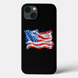 アメリカ国旗 USA 水彩 7月4日 iPhone 13ケース
