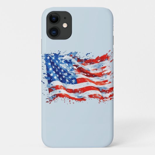 アメリカ国旗 USA 水彩 7月4日 Case-Mate iPhoneケース (裏面)