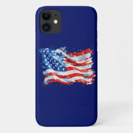 アメリカ国旗 USA 水彩 7月4日 iPhone 11 ケース