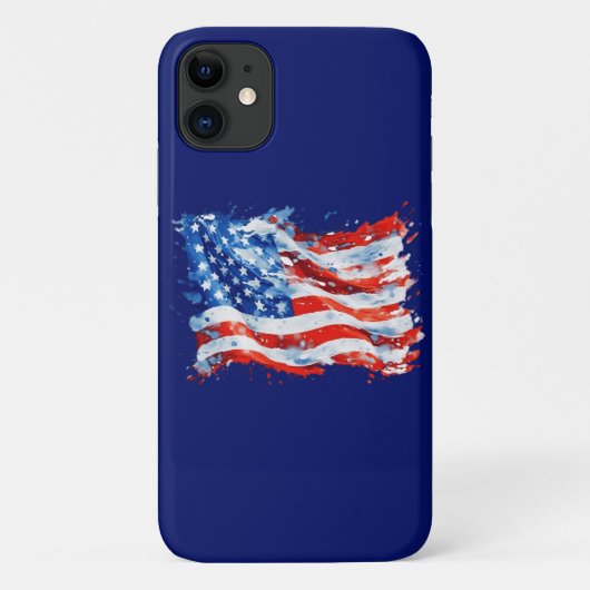 アメリカ国旗 USA 水彩 7月4日 Case-Mate iPhoneケース (裏面)