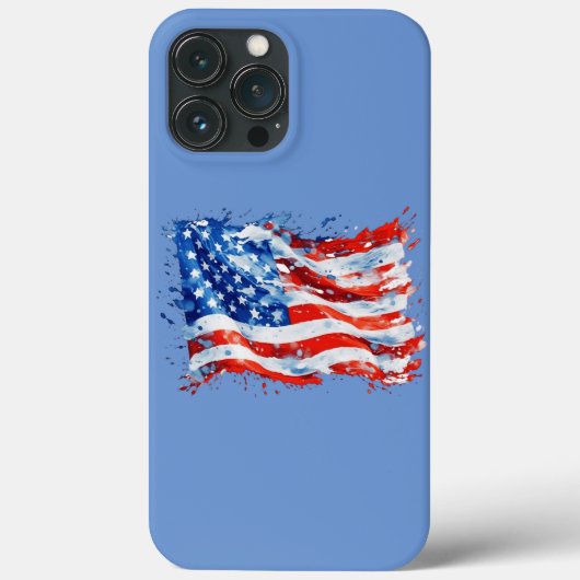 アメリカ国旗 USA 水彩 7月4日 Case-Mate iPhoneケース (裏面)