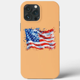 アメリカ国旗 USA 水彩 7月4日 iPhone 13 PRO MAXケース