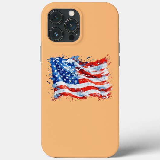 アメリカ国旗 USA 水彩 7月4日 Case-Mate iPhoneケース (裏面)