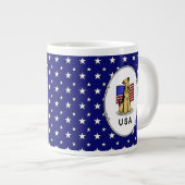 アメリカ国旗Airedale Terrier Dog – かわいい ジャンボコーヒーマグカップ (正面右)