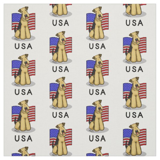 アメリカ国旗Airedale Terrier Dog – かわいい ファブリック (見本)