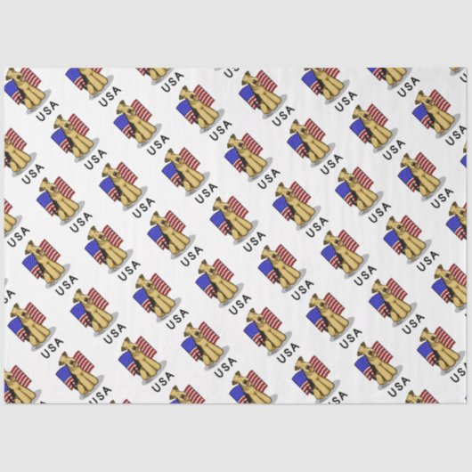 アメリカ国旗Airedale Terrier Dog – かわいい 薄葉紙 (正面)