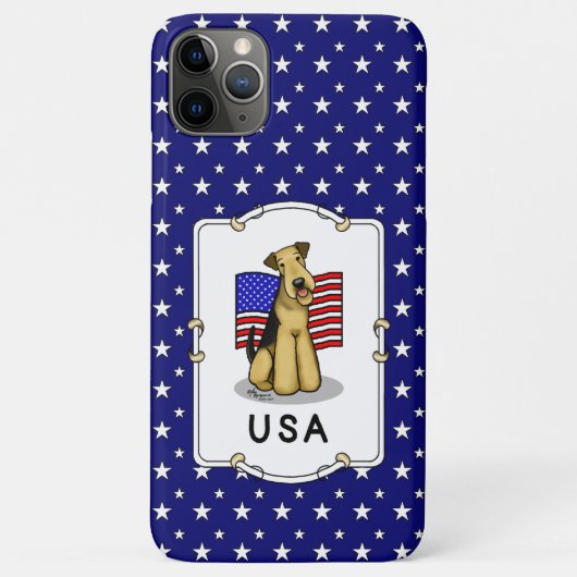 アメリカ国旗Airedale Terrier Dog – かわいい Case-Mate iPhoneケース (裏面)