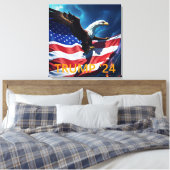 アメリカ国旗American Eagle TRUMP 2024 キャンバスプリント (インサイチュ (寝室))