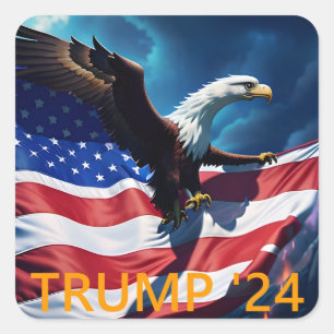アメリカ国旗American Eagle TRUMP 2024 スクエアシール