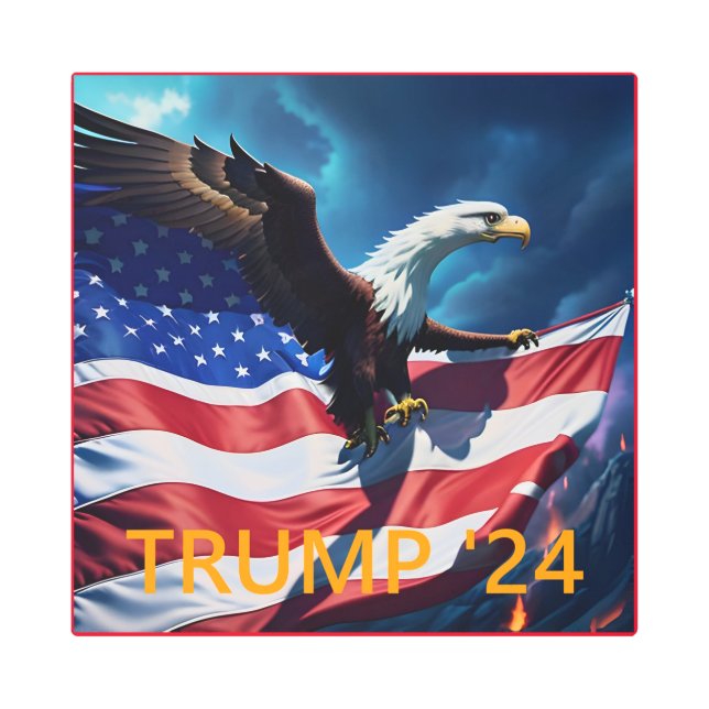 アメリカ国旗American Eagle TRUMP 2024 メタルプリント (正面)