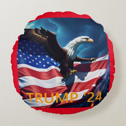 アメリカ国旗American Eagle TRUMP 2024 ラウンドクッション (正面)