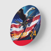 アメリカ国旗American Eagle TRUMP 2024 ラウンド壁時計 (傾斜)