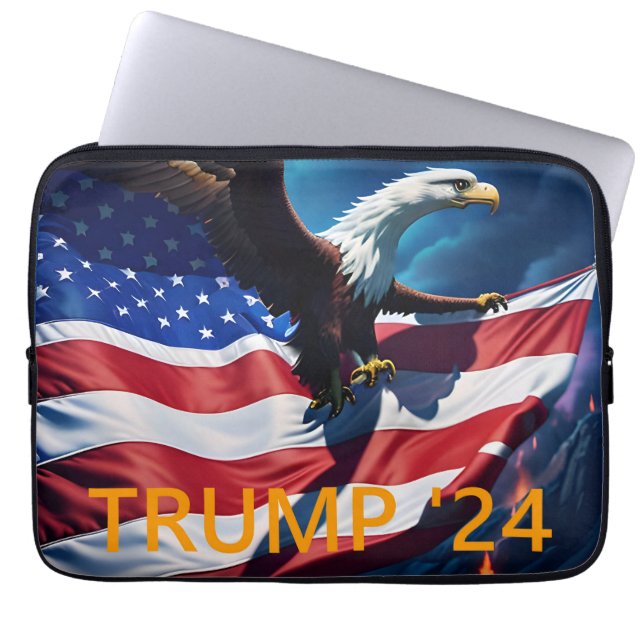 アメリカ国旗American Eagle TRUMP 2024 ラップトップスリーブ (正面)