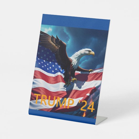 アメリカ国旗American Eagle TRUMP 2024 台座サイン (正面)