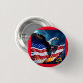 アメリカ国旗American Eagle TRUMP 2024 缶バッジ (正面&裏面)