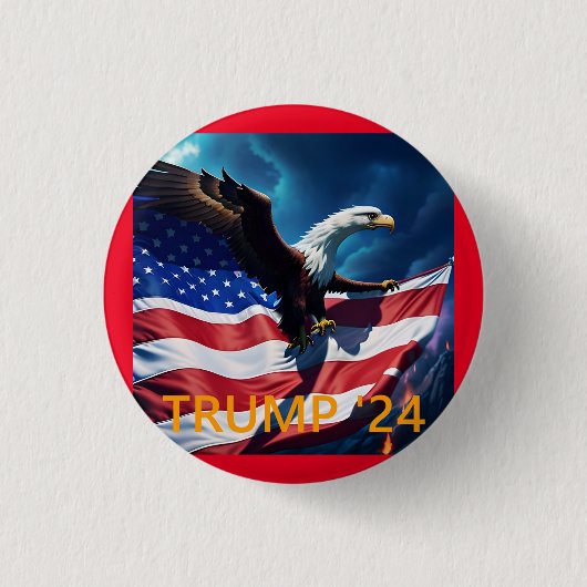 アメリカ国旗American Eagle TRUMP 2024 缶バッジ (正面)