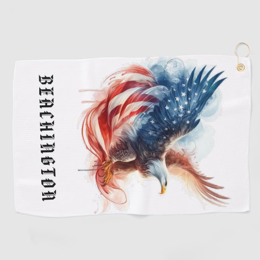 *~*アメリカ国旗AP16 – ハゲEAGLE USAゴルフタオル ゴルフタオル (横)