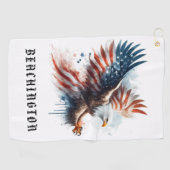 *~*アメリカ国旗AP16 Bald EAGLE USAゴルフタオル ゴルフタオル (横)