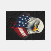 アメリカ国旗Bald Eagleの独立記念日_4 フリースブランケット (正面(横))