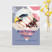 アメリカ国旗Bald Eagle Bon Voying Marine カード (黄色い花)