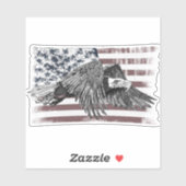 アメリカ国旗Bald Eagle USA シール (シート)