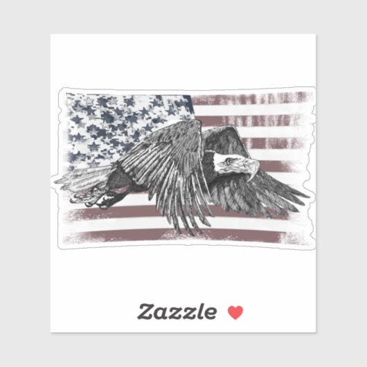 アメリカ国旗Bald Eagle USA シール (シート)